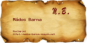 Mádos Barna névjegykártya